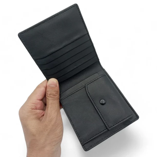 Classic Black Leather Wallet - Image 2
